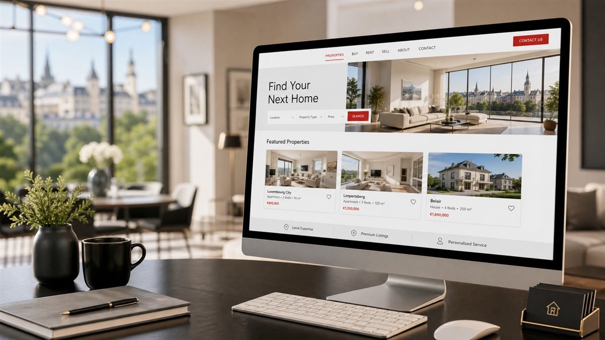 Illustration: Siti web per agenti immobiliari in Lussemburgo che conquistano gli incarichi